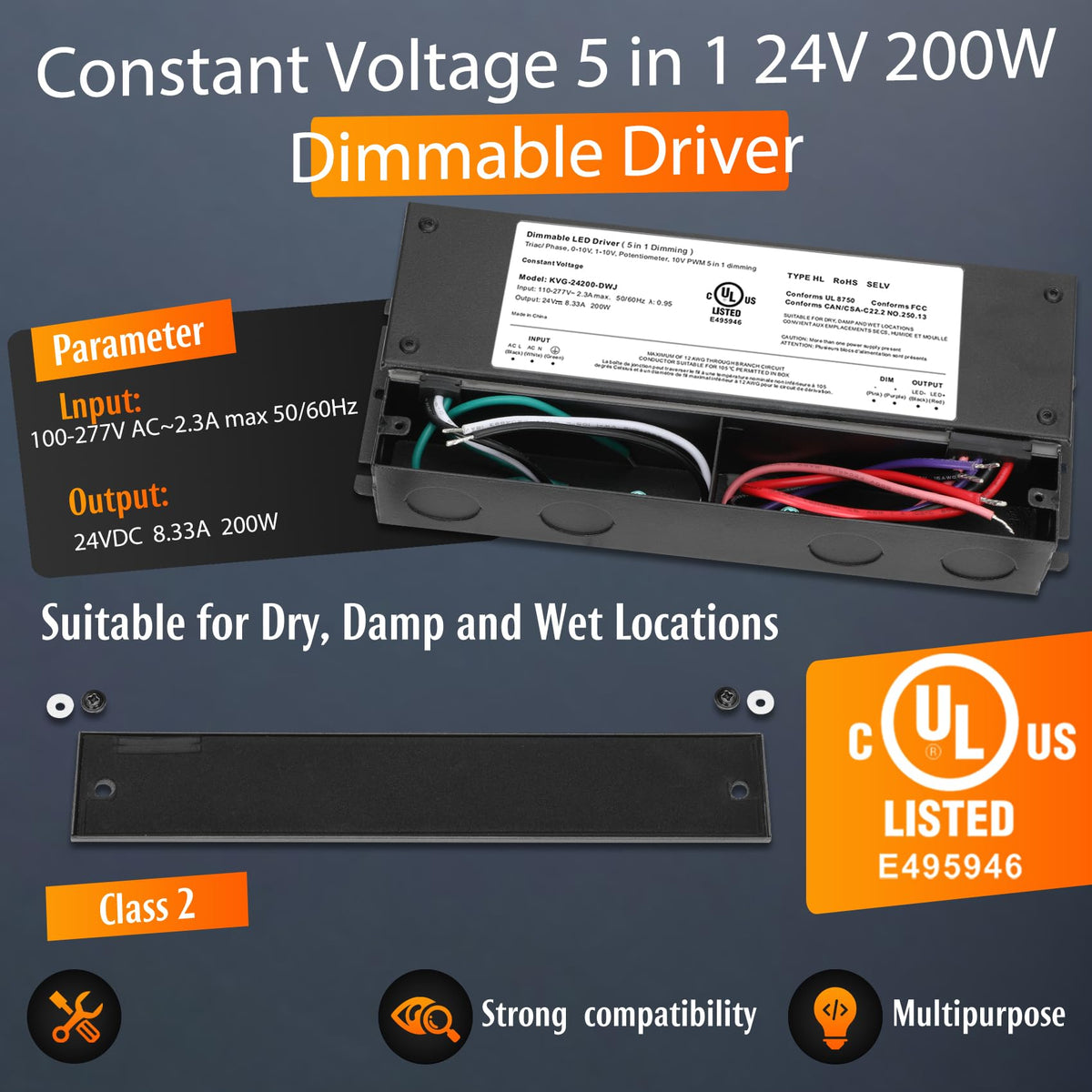 200W Dimmable LED Driver 24V Power Supply I924