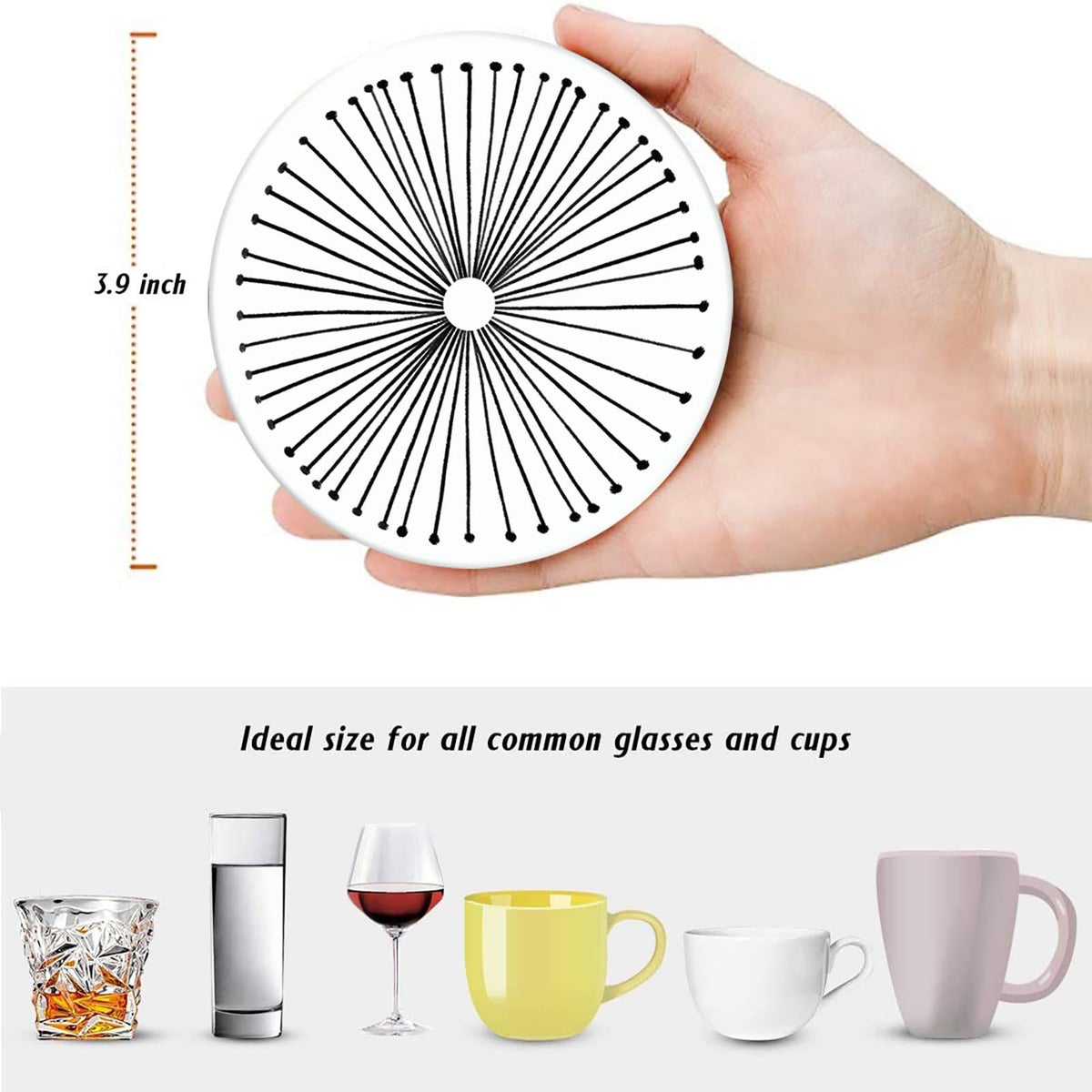 Set of 6 Ceramic Stone Coasters S107155