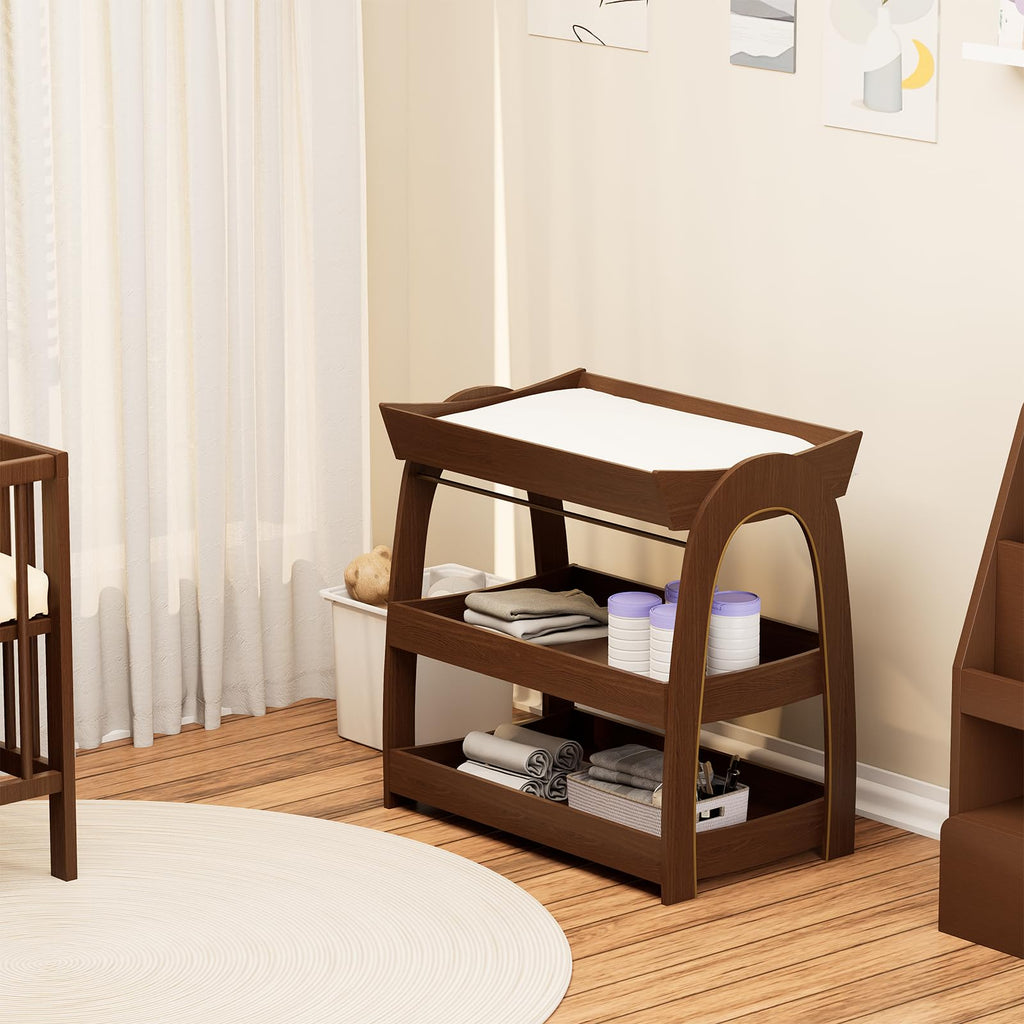 Wood 2-Tier Baby Changing Table N758