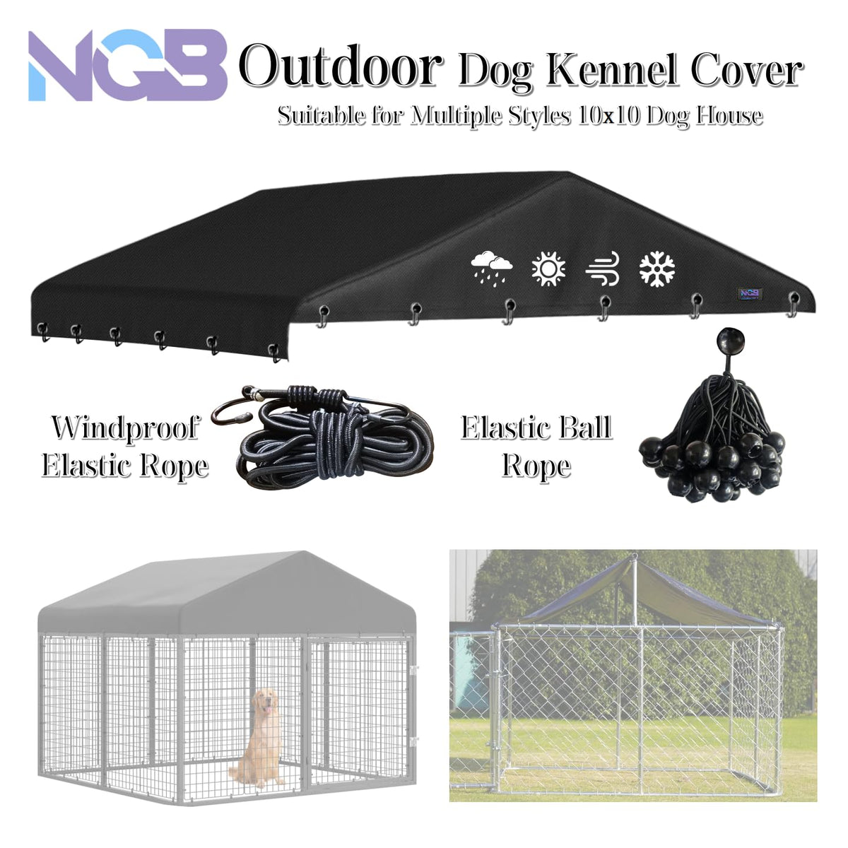 Waterproof Oxford Fabric Outdoor Kennel Cover S292687
