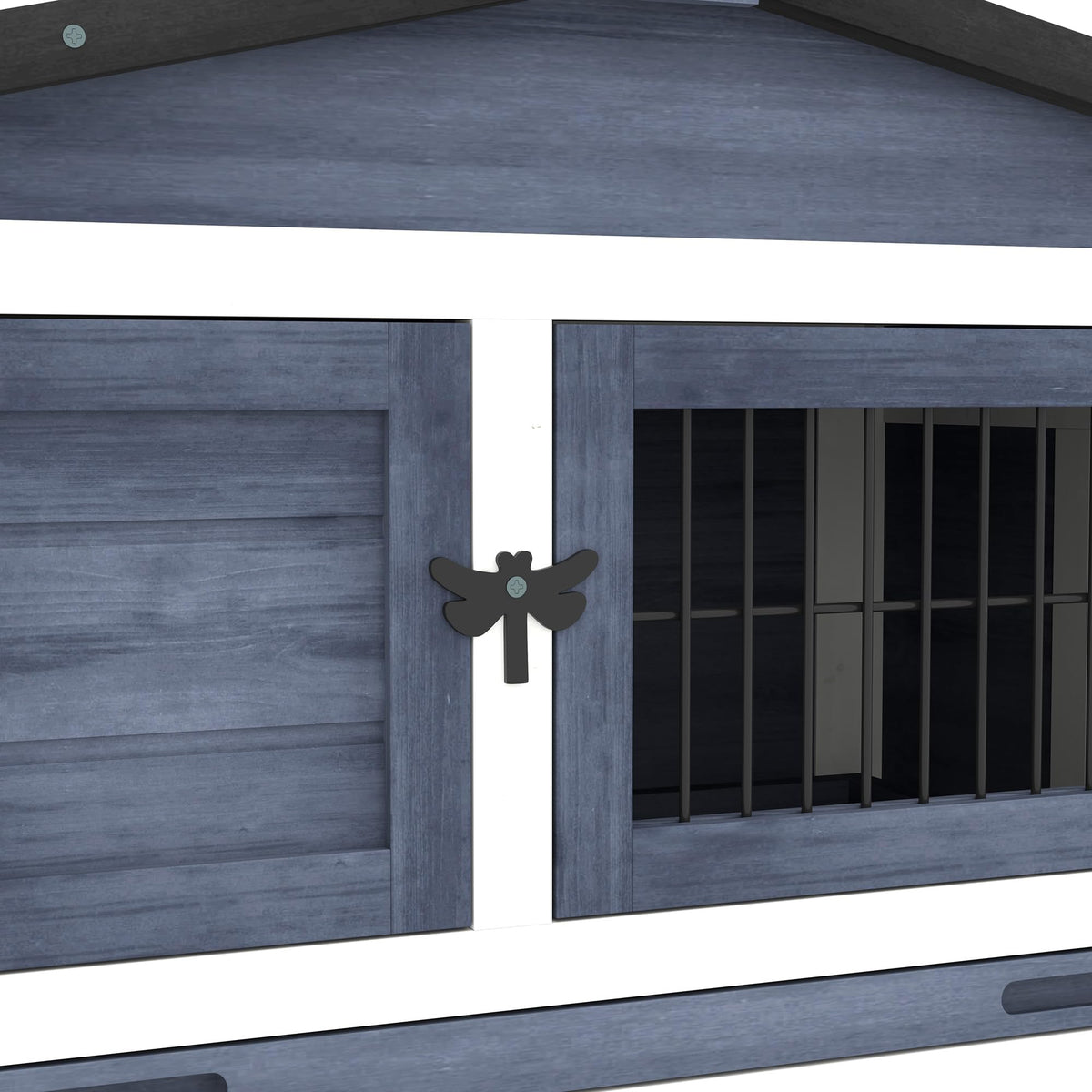 2 Levels Outdoor Rabbit Hutch Dark Gray S477903