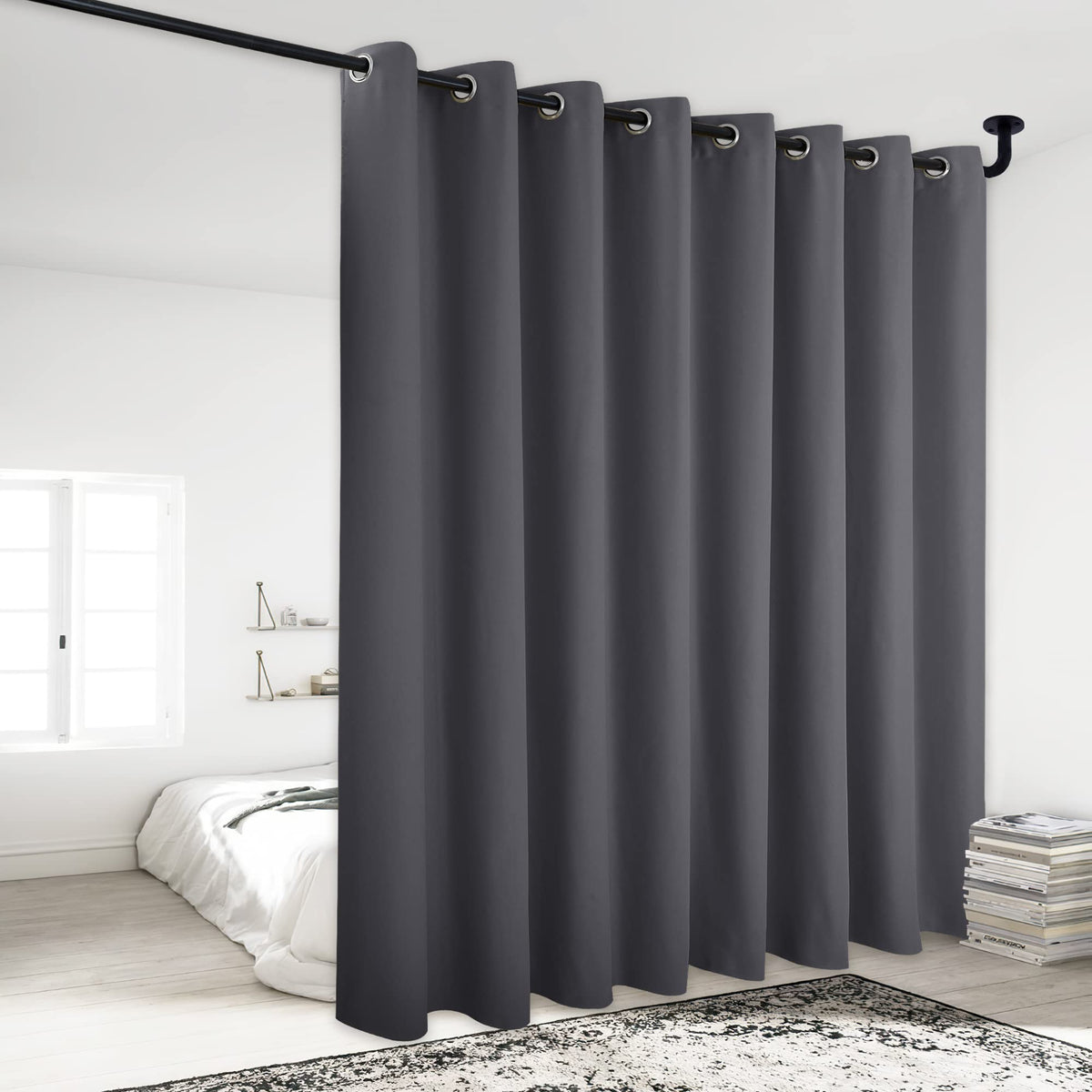 Grey 120 by 84 Inch Blackout Curtain Panel P728
