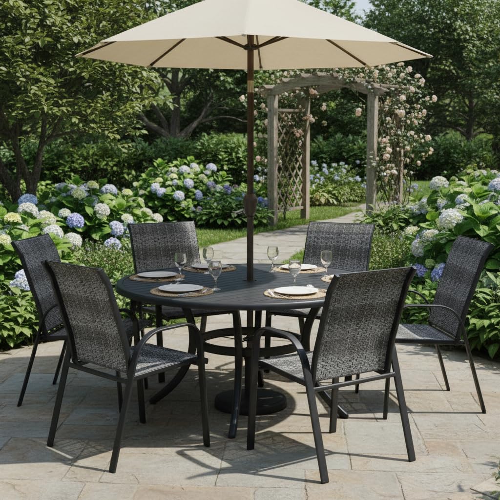 Stackable Wicker PE Rattan Patio Dining Chairs Set of 6 G4119