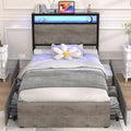 Twin Size Bed Frame with 4 Storage Drawers F71831