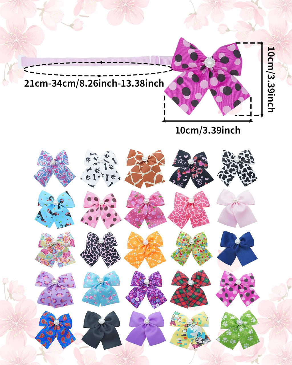 100 Pack Small Dog Bows and Ties X396