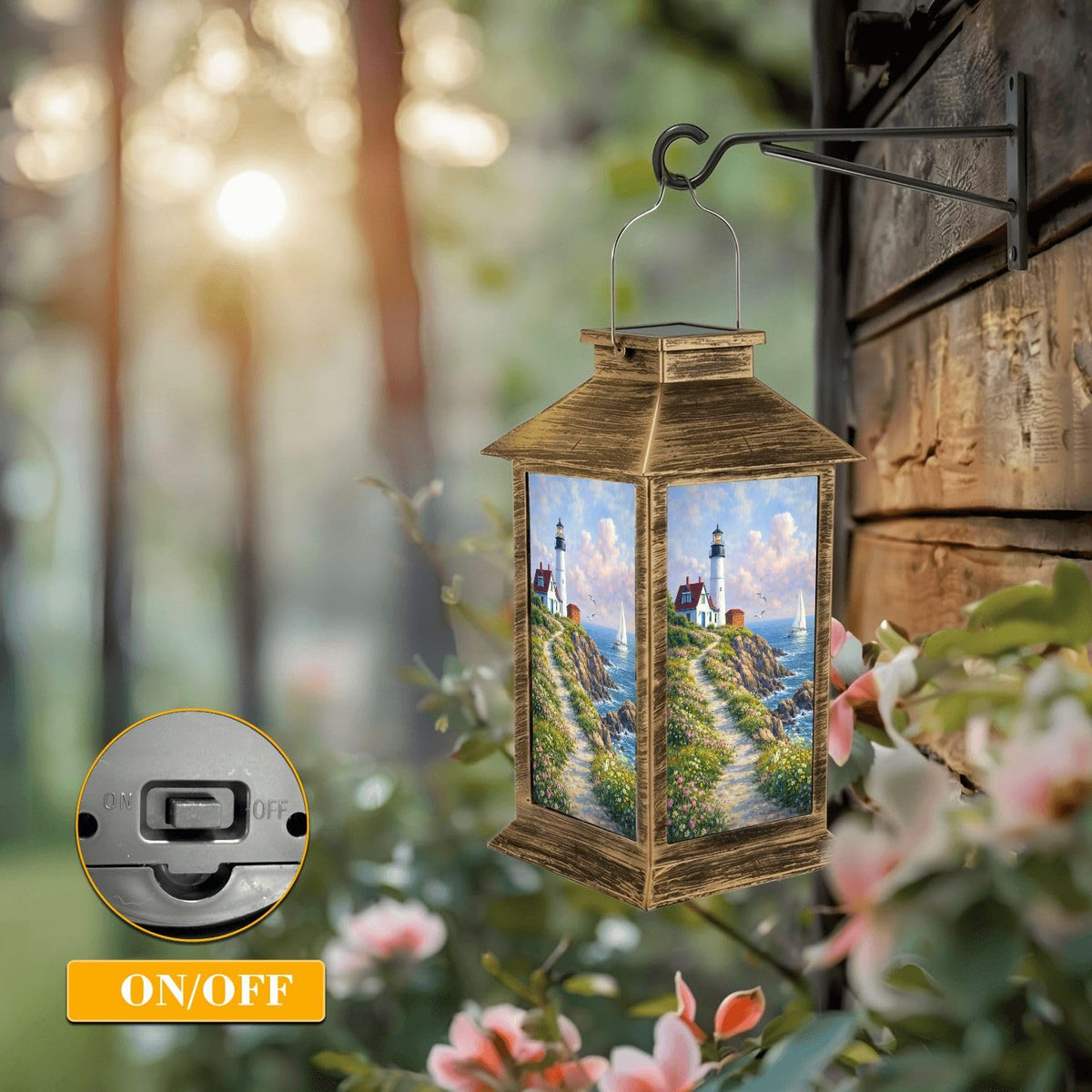Solar Lantern Outdoor Waterproof LED Solar Lights Hanging Tabletop Lamp U39579