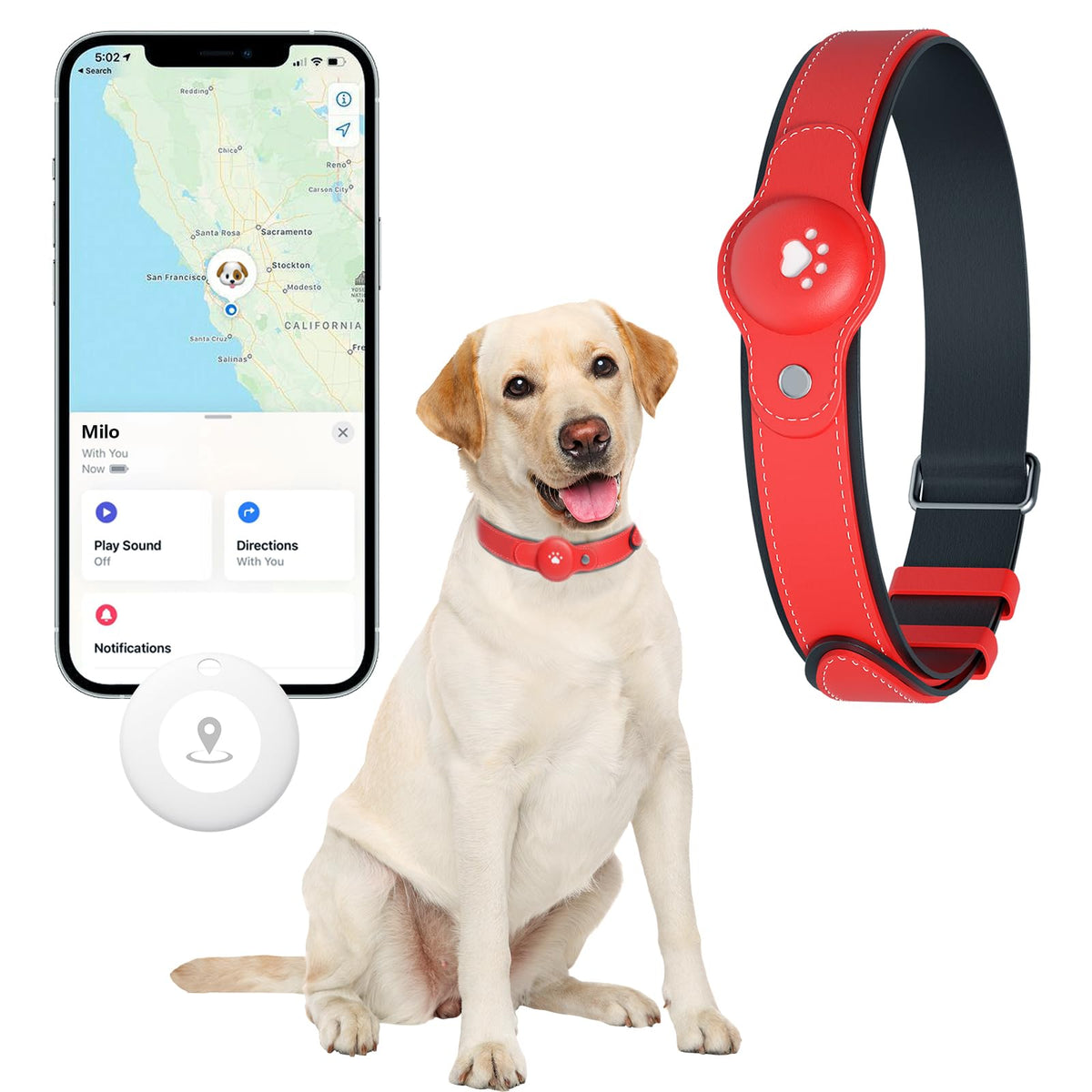 GPS Tracker for Dogs, Pet Location Tracker with Collar R684746