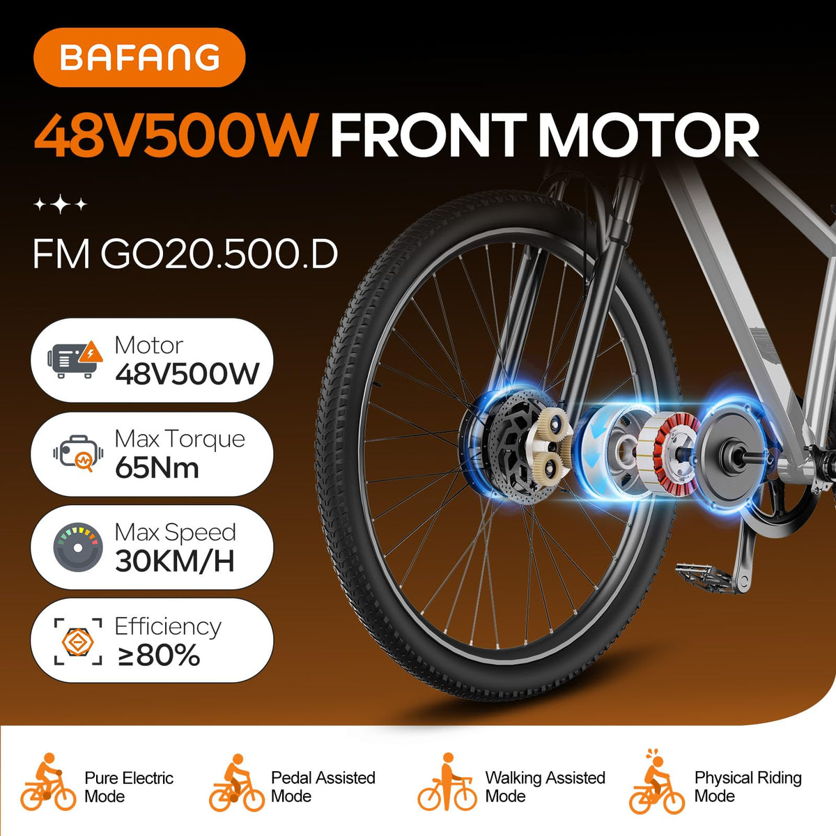 48V 500W Front Hub Motor Conversion Kit O15682