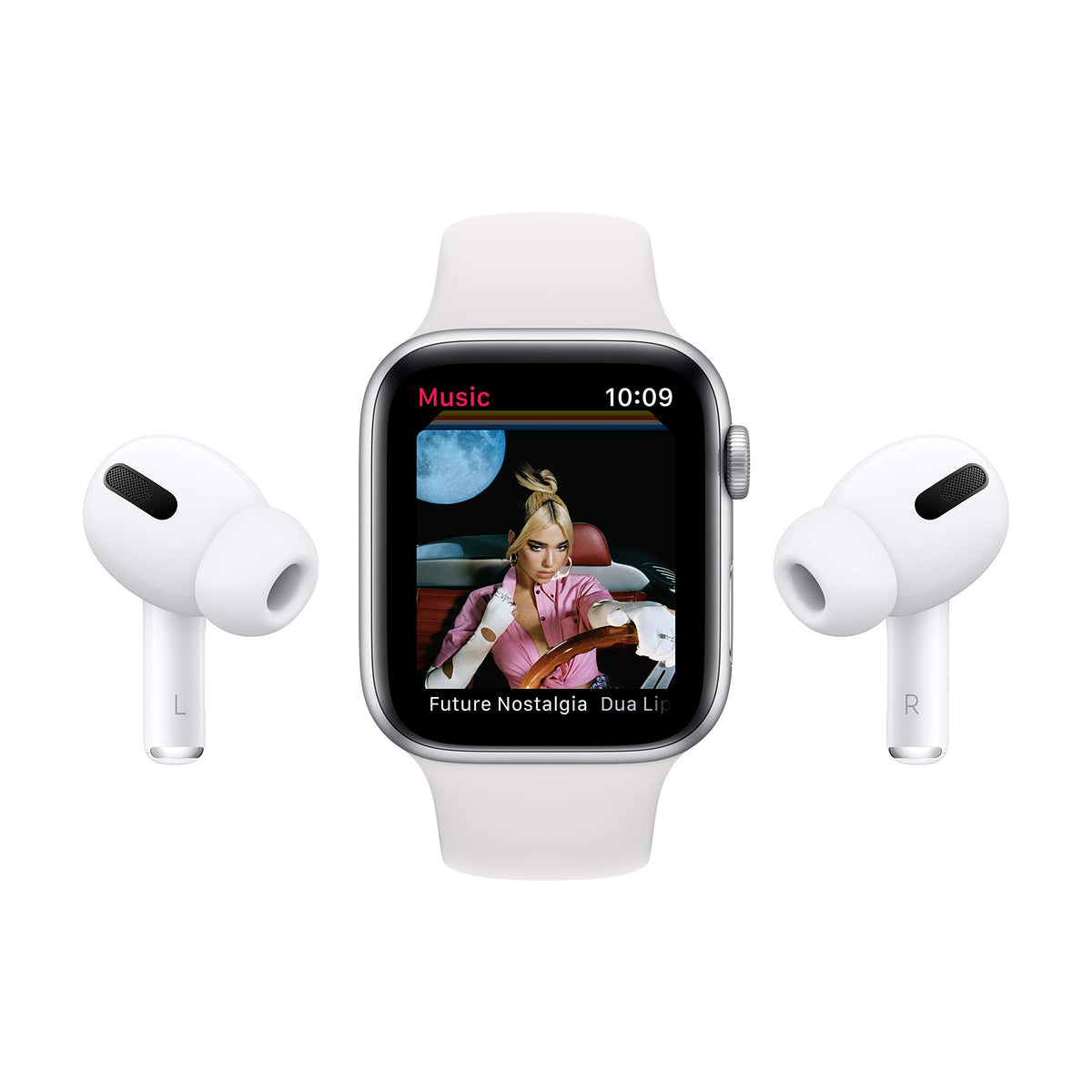 Silver Aluminum Case with White Sport Band Smartwatch F834