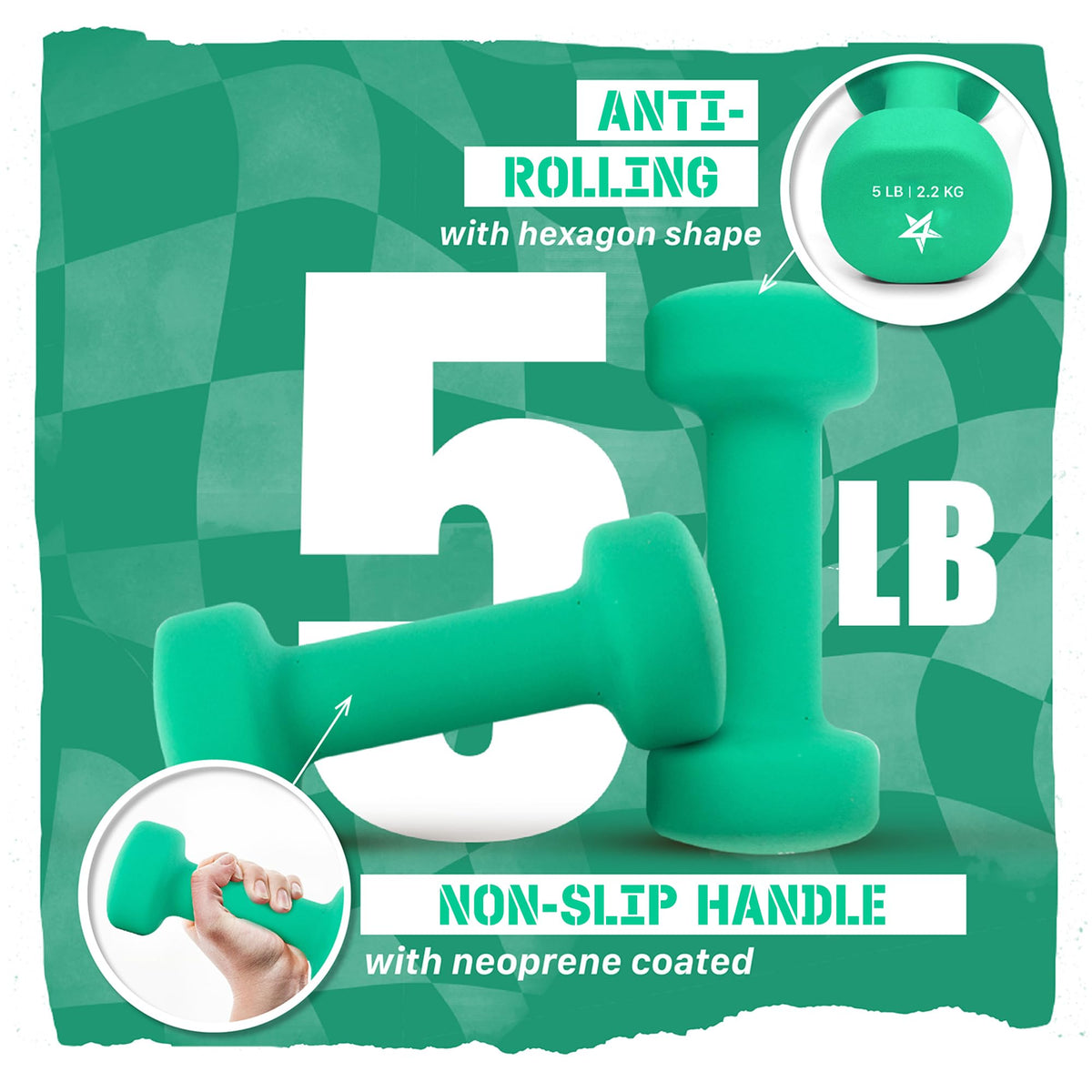 Neoprene Coated Dumbbell Hand Weight Sets of 2 B948601