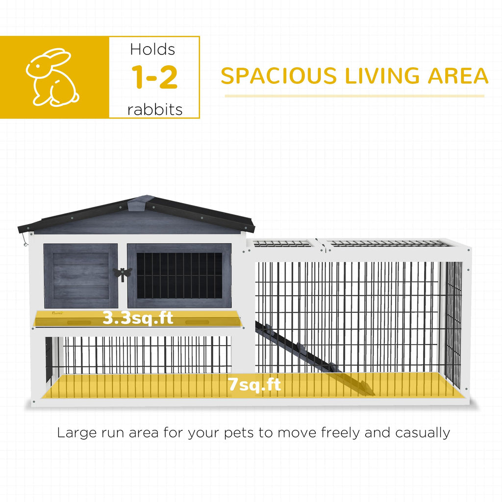 2 Levels Outdoor Rabbit Hutch Dark Gray S477903