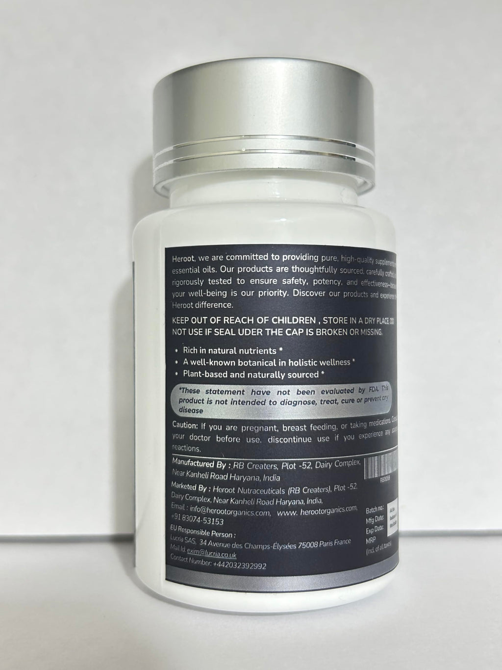 Organic Moringa Capsules 120 Capsules E74529