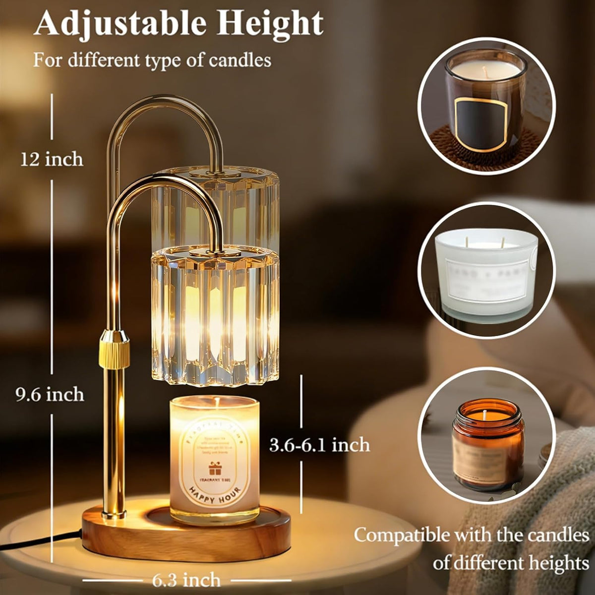 Candle Warmer Lamp with Timer and Dimmer J61404