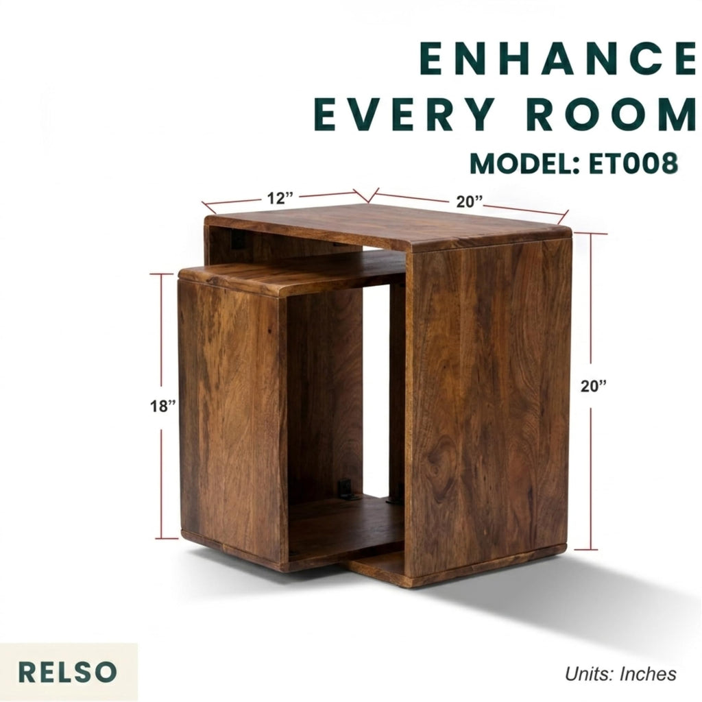 Sheesham Wood Nesting Tables Set of 2 A29032