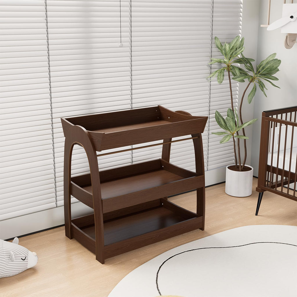 Wood 2-Tier Baby Changing Table N758