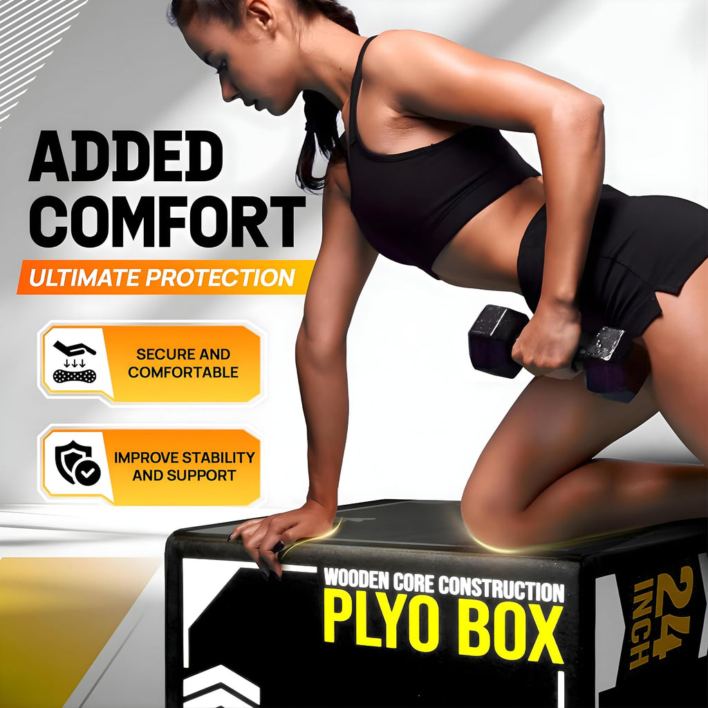 3-in-1 Soft-Padded Plyo Box with Wooden Core X89111