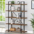 Rustic Brown 5 Shelf Wood Bookshelf R146