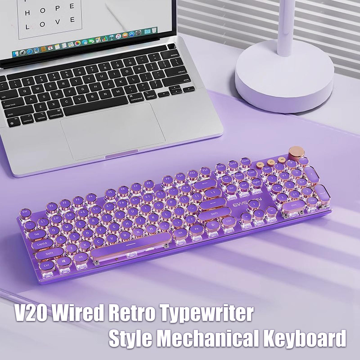 White LED Backlit Mechanical Gaming Keyboard B247536