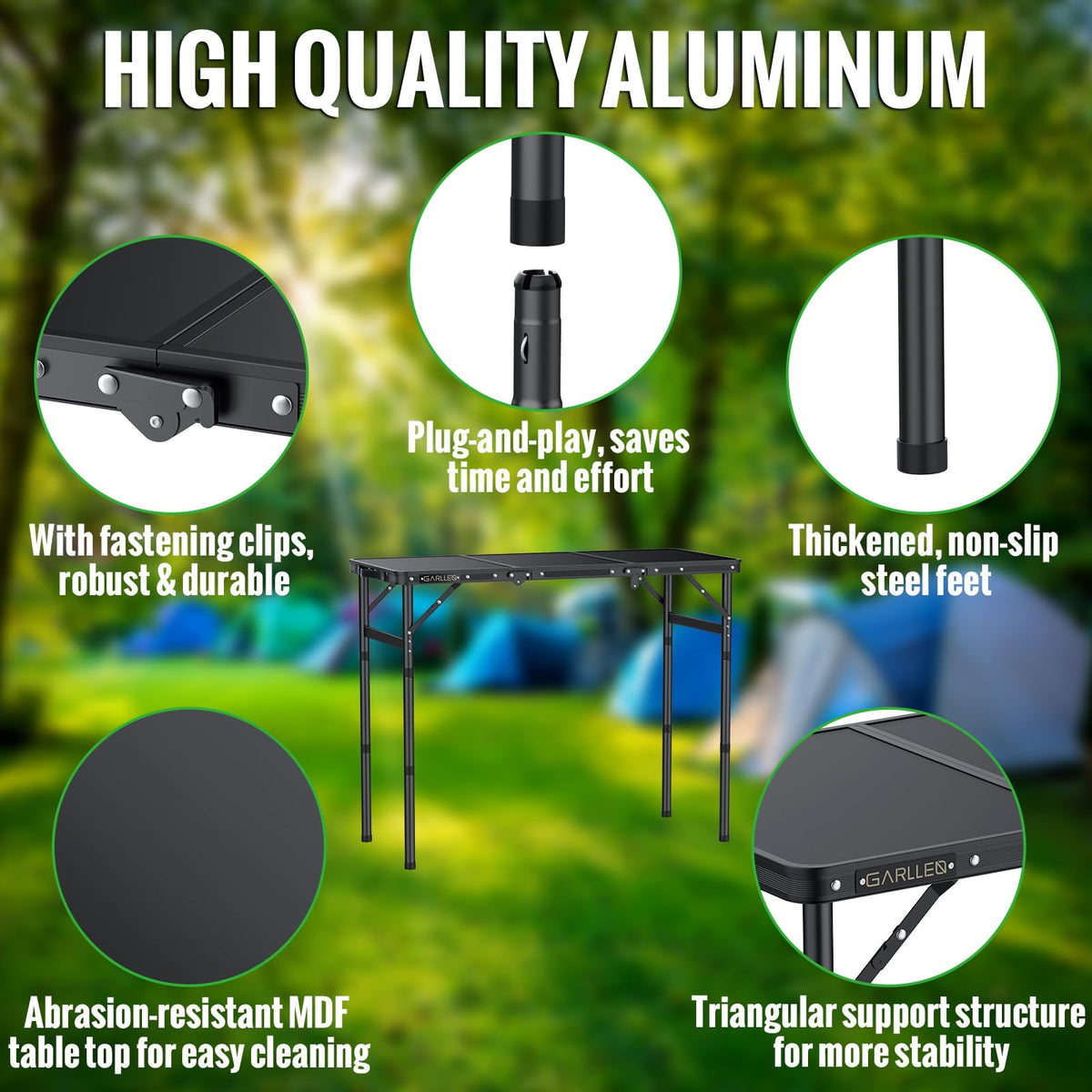 Folding Camping Table 3 Adjustable Height H892
