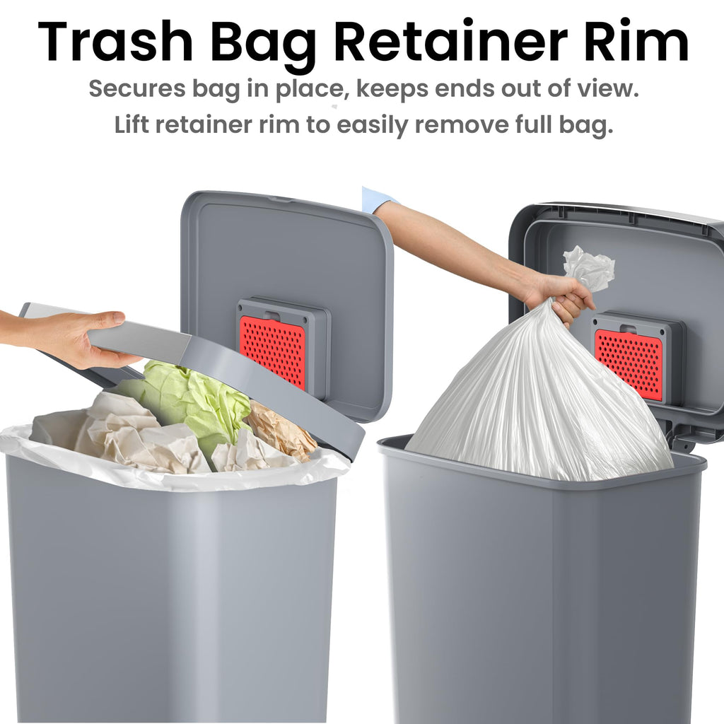 50 Liter / 13.2 Gallon SoftStep Kitchen Trash Can with Odor Filter K982164