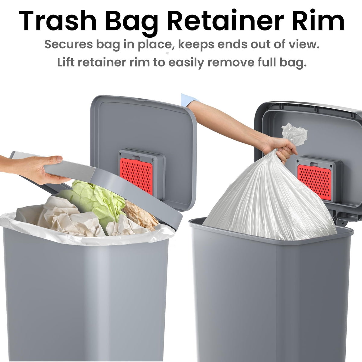 50 Liter / 13.2 Gallon SoftStep Kitchen Trash Can with Odor Filter K982164