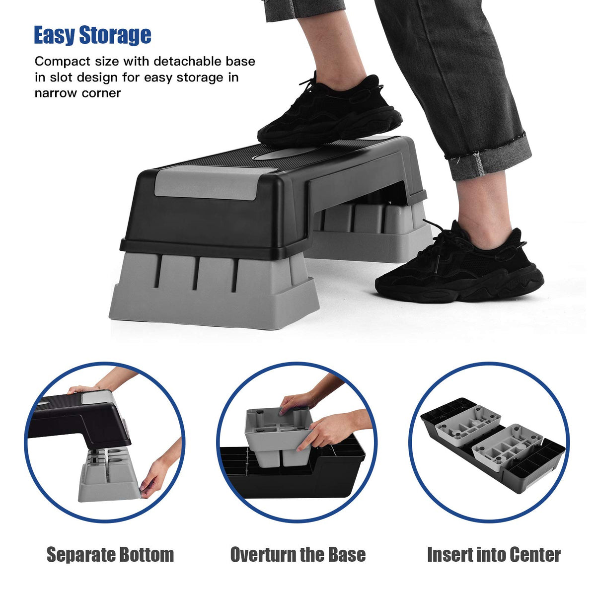 Adjustable Non-slip Aerobic Step Platform with Risers R6464