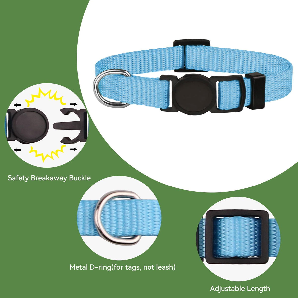 20 PCS Nylon Breakaway Puppy Collars A322506