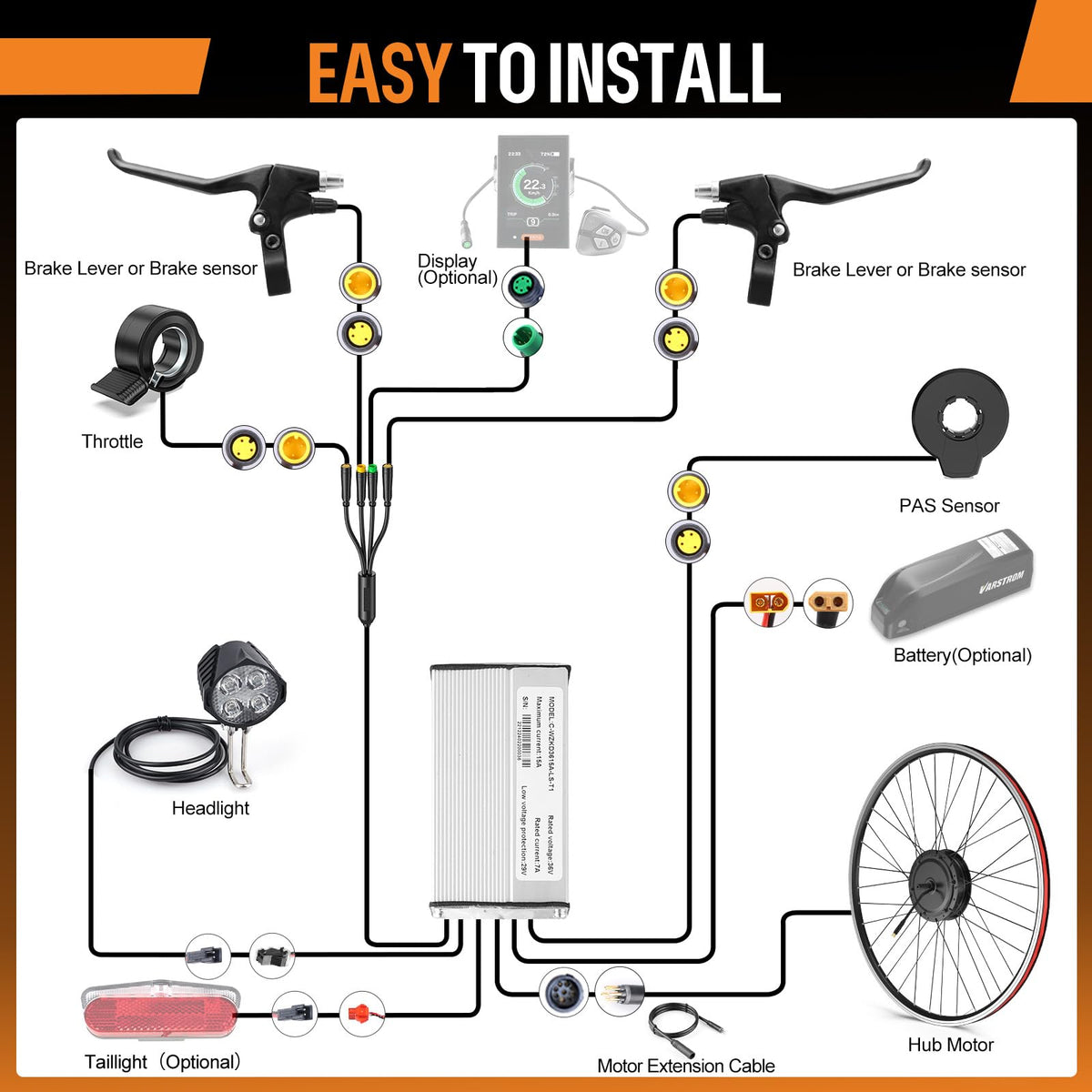 48V 500W Front Hub Motor Conversion Kit O15682