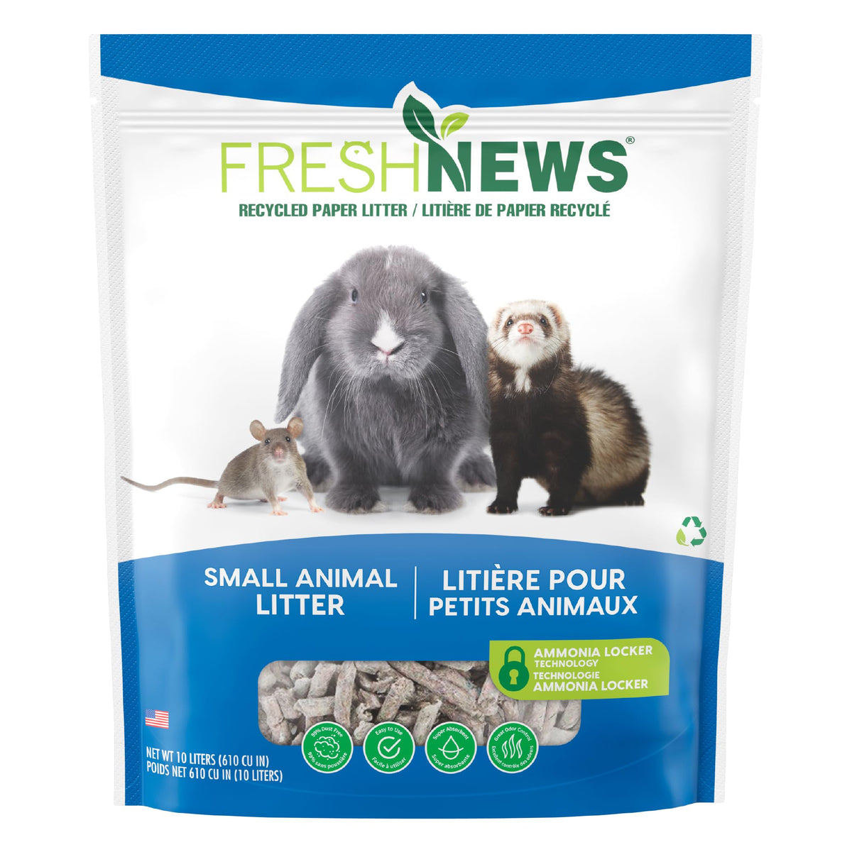 Recycled Paper Small Animal Litter Bedding, 10 Liters Y2296