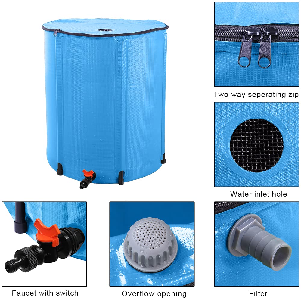 50 Gallon Blue Collapsible Rain Barrel G4001