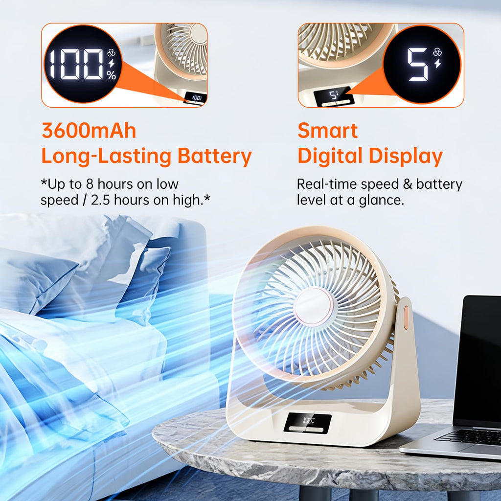 6.5 Inch 5-Speed Portable Desk Fan W5540