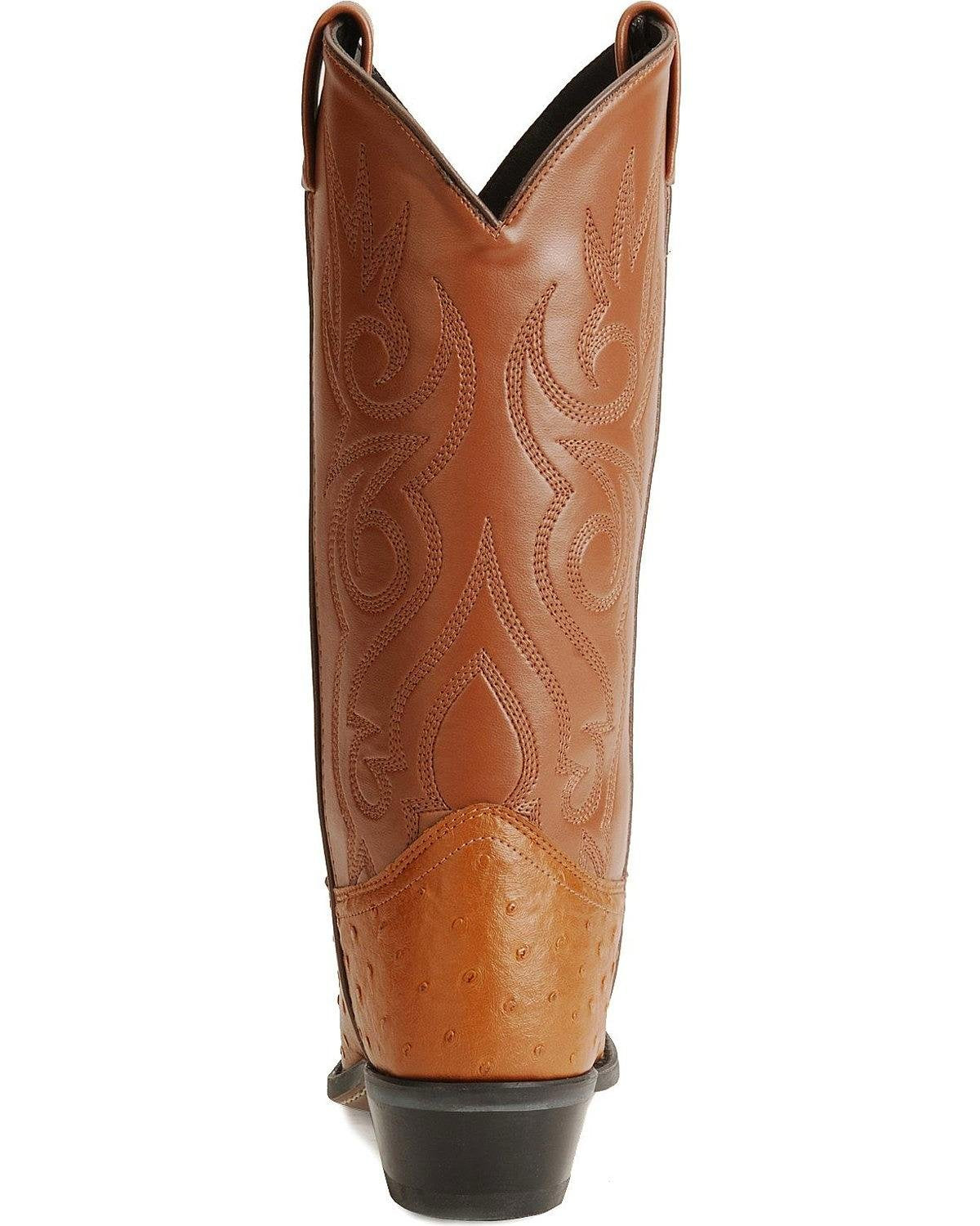 Cognac Ostrich Print Cowboy Boots V721