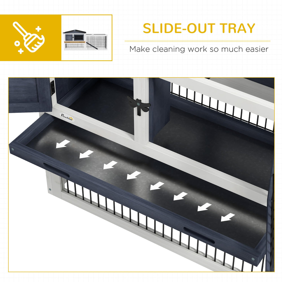 2 Levels Outdoor Rabbit Hutch Dark Gray S477903