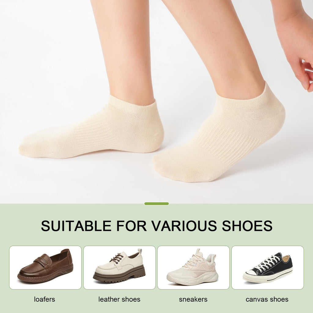 Women's Bamboo Rayon Low Cut Ankle Socks, 5 Pairs W6570
