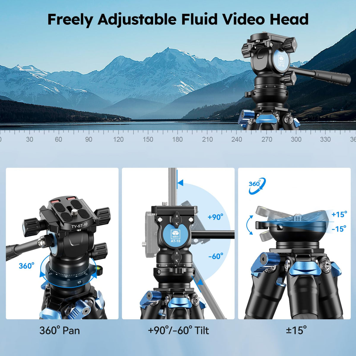 Carbon Fiber Tabletop Tripod Kit with Fluid Head Y659141