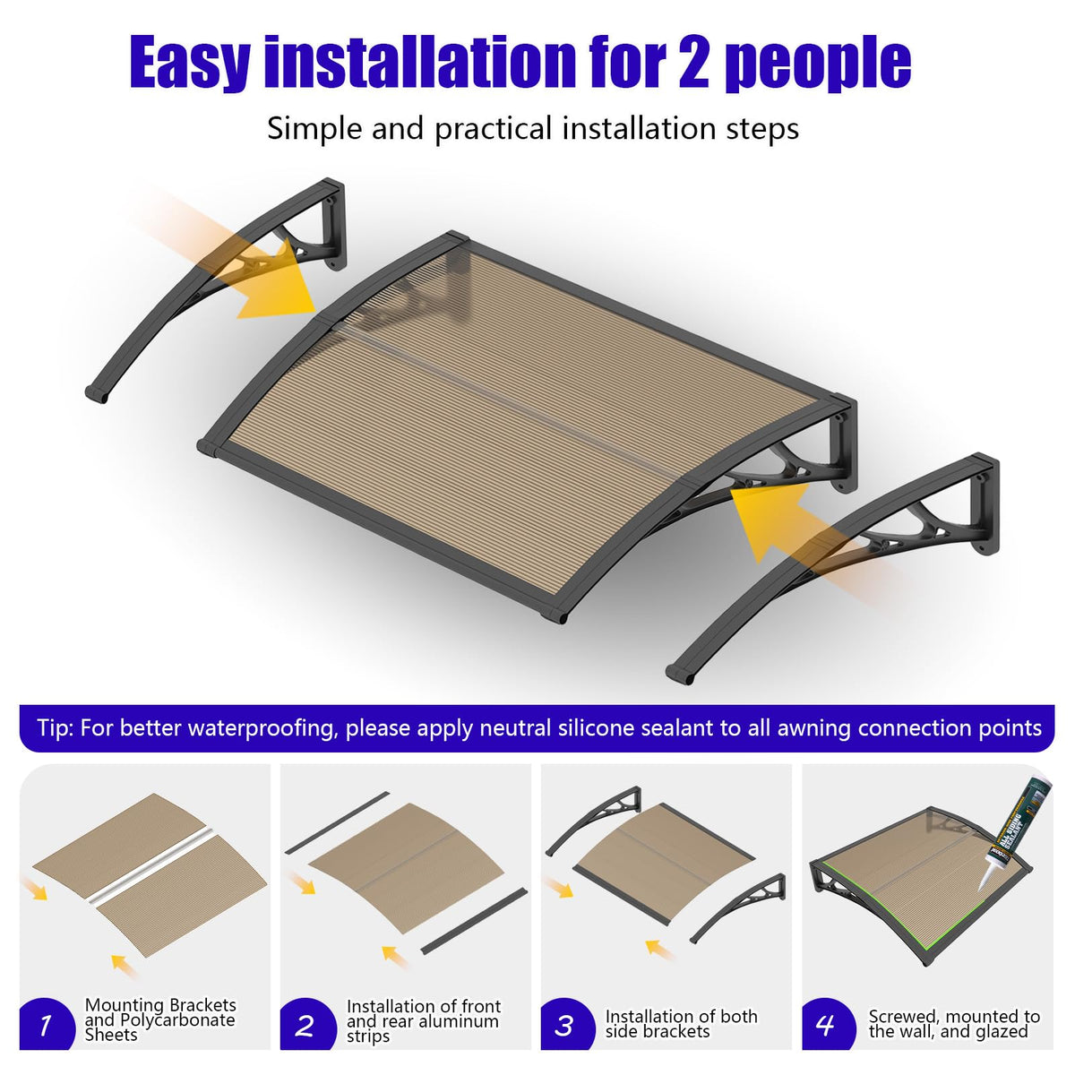 32x48'' Polycarbonate Door Awning B4735