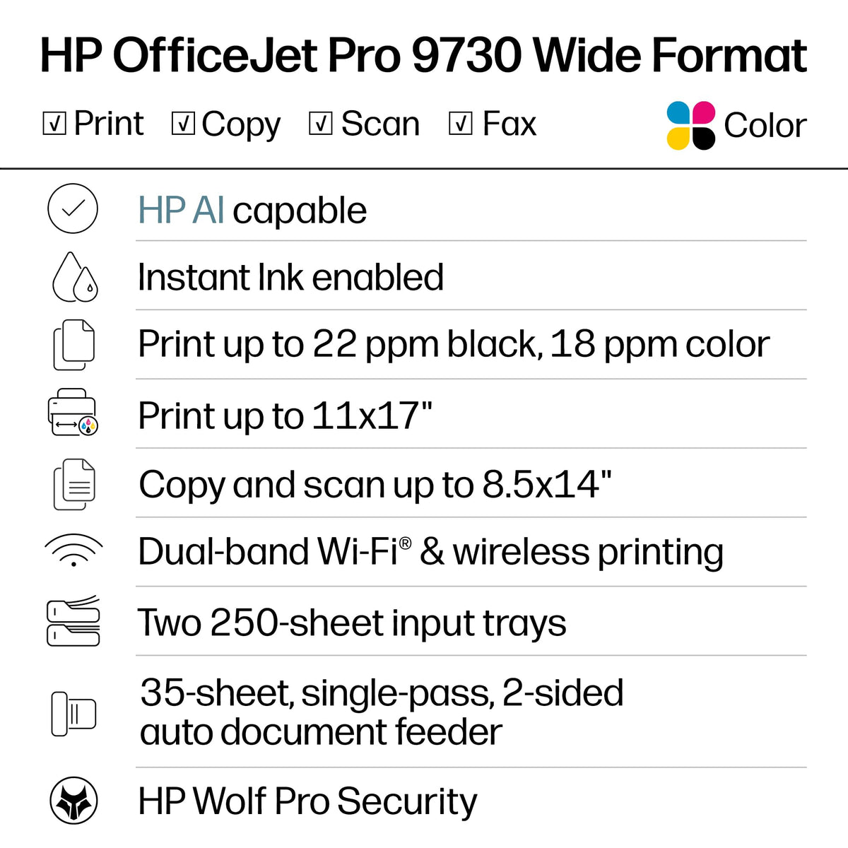 Wide-Format Wireless All-in-One Color Inkjet Printer U404000