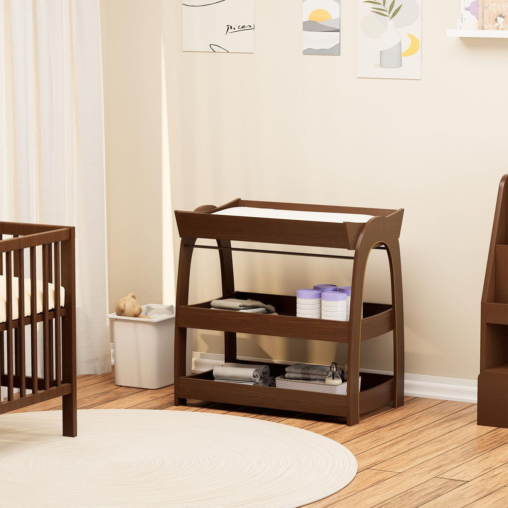 Wood 2-Tier Baby Changing Table N758