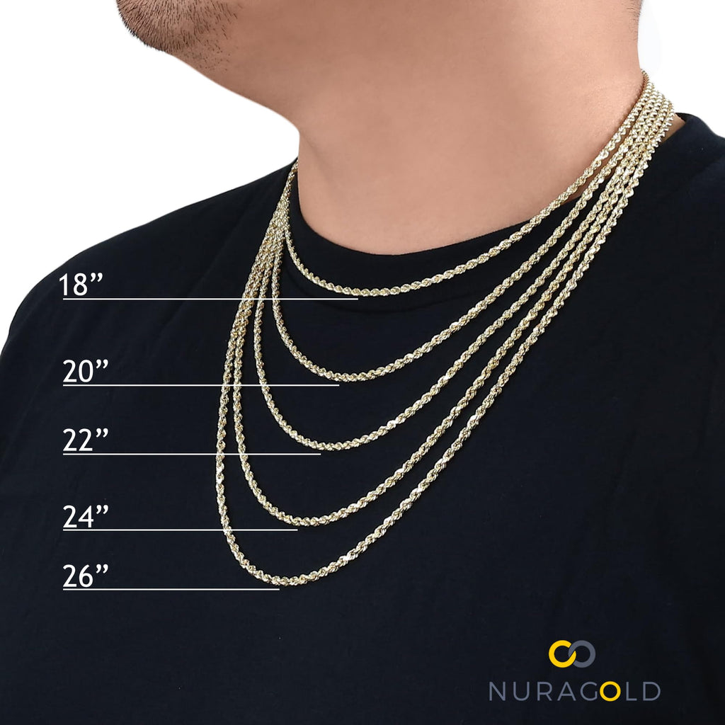 14k Yellow Gold Cuban Link Chain Necklace J4051