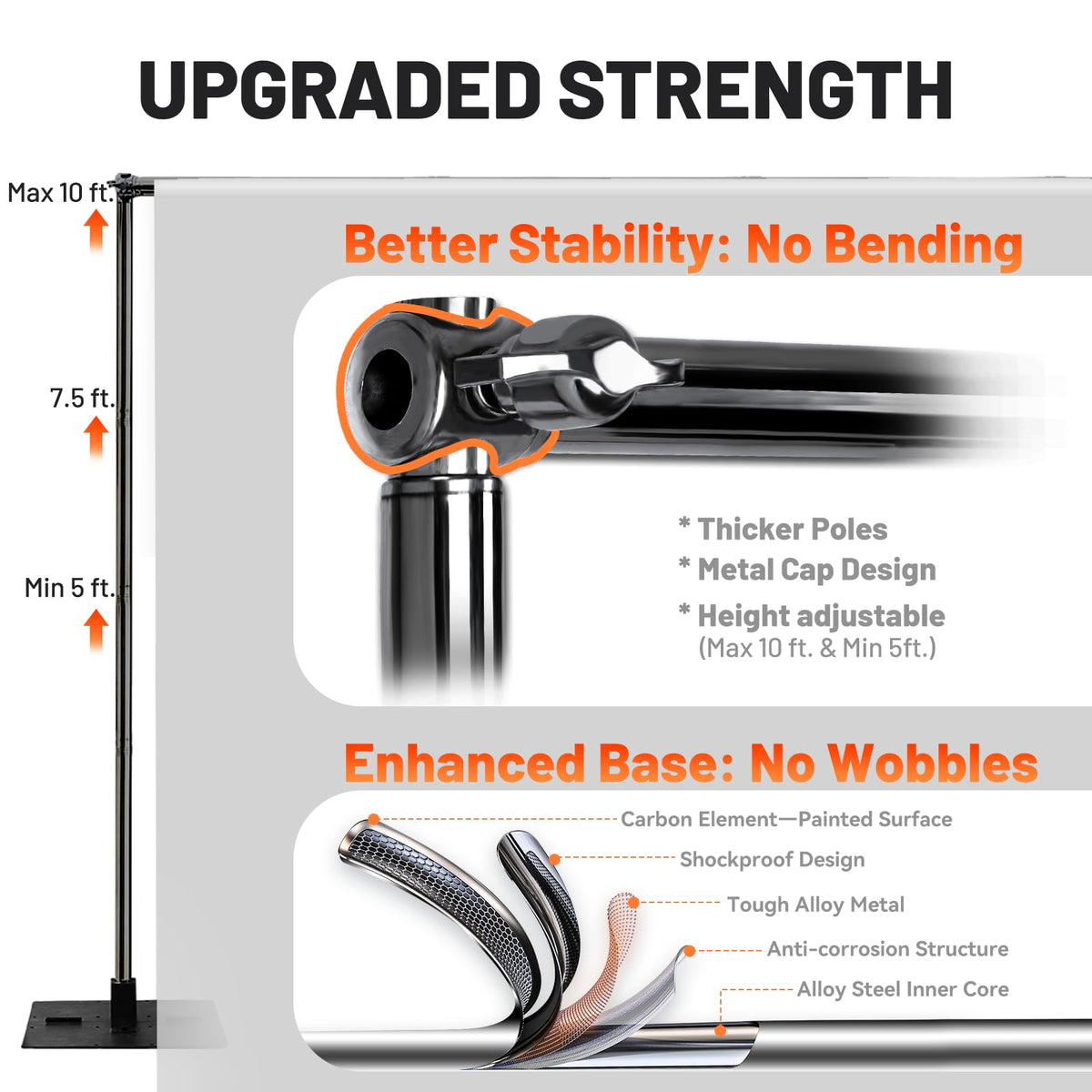 10x10ft Adjustable Heavy Duty Pipe and Drape Backdrop Stand L3271