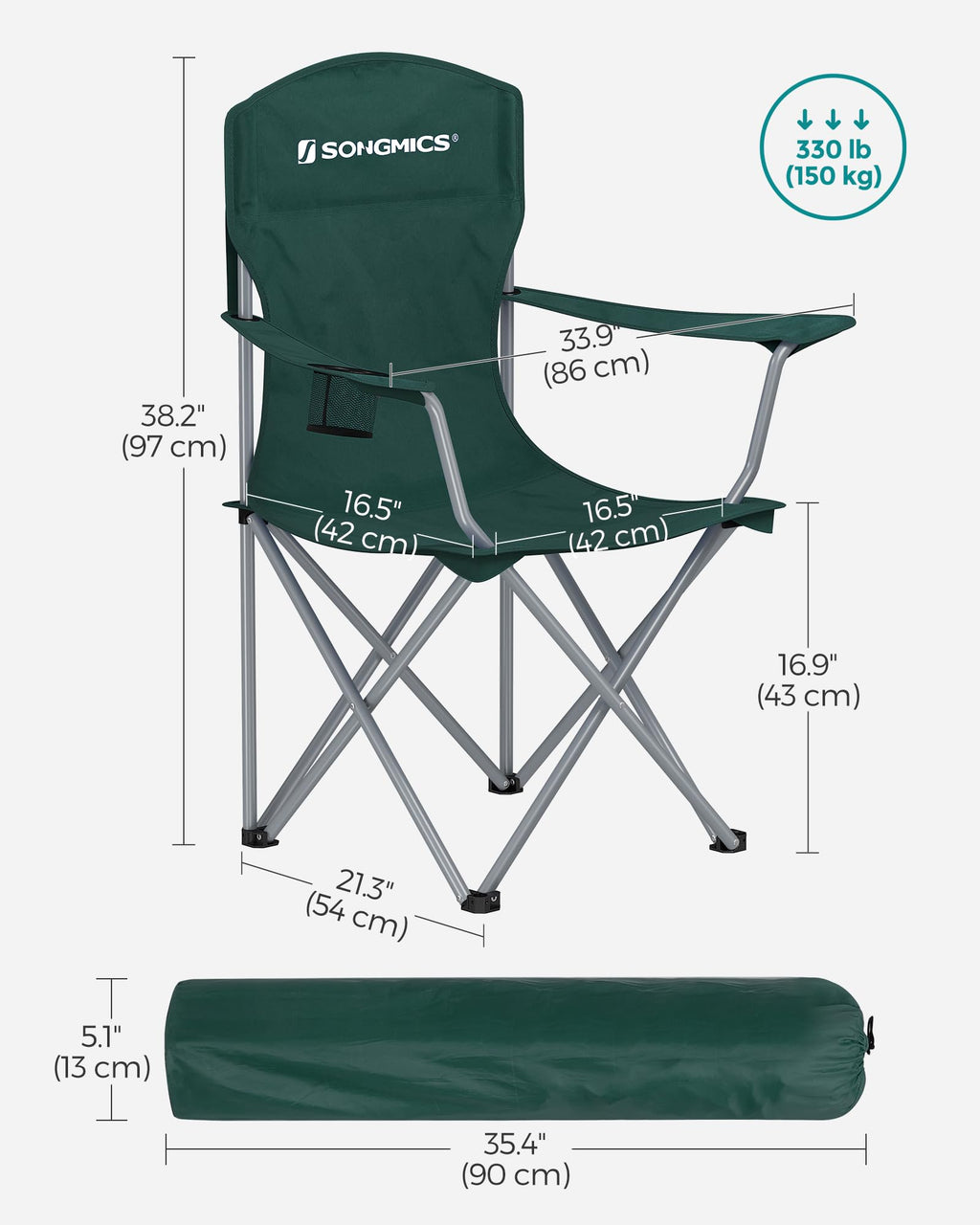 Set of 2 Folding Camping Chairs X332