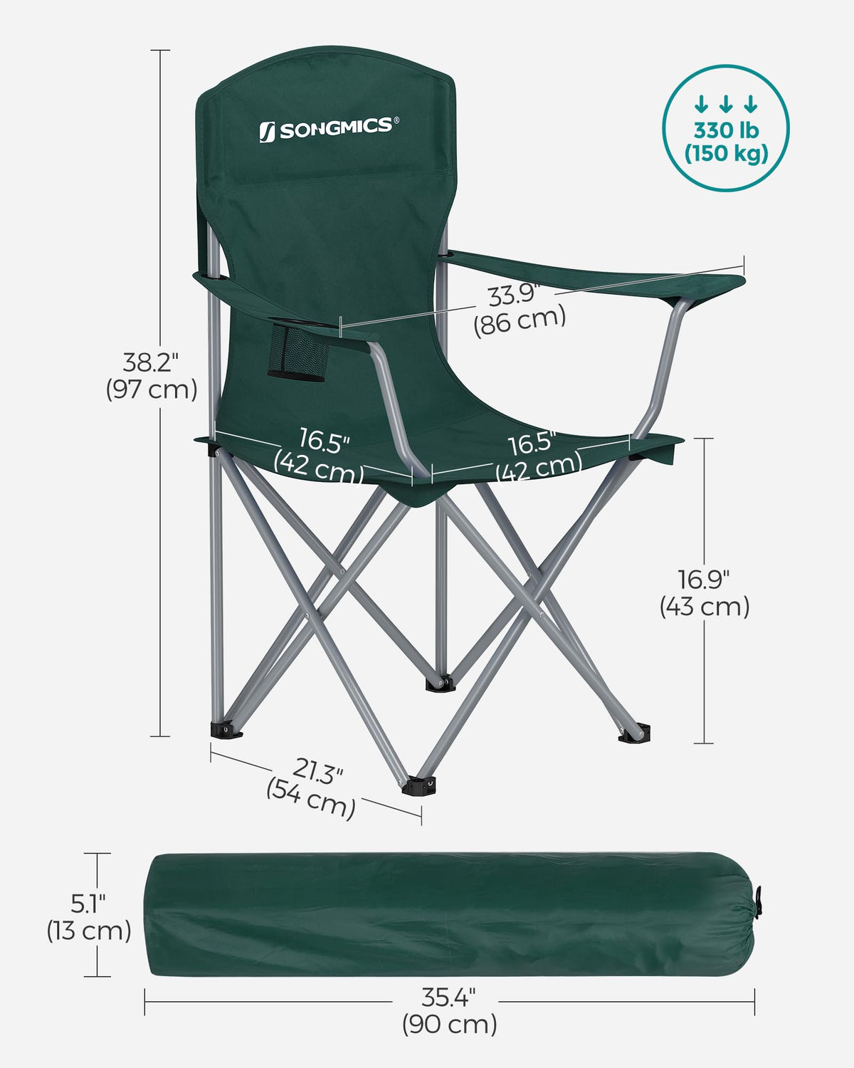 Set of 2 Folding Camping Chairs X332
