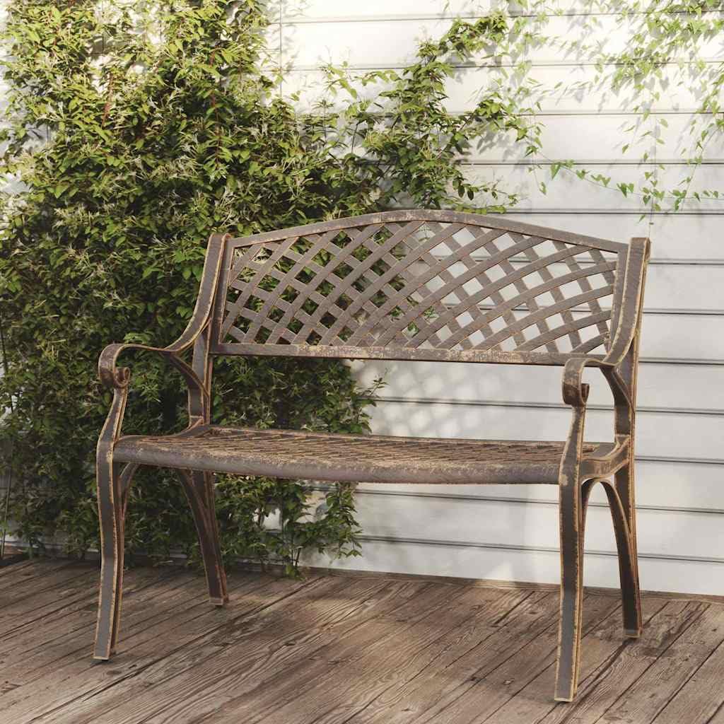 Cast Aluminum Patio Bench with Backrest C9964