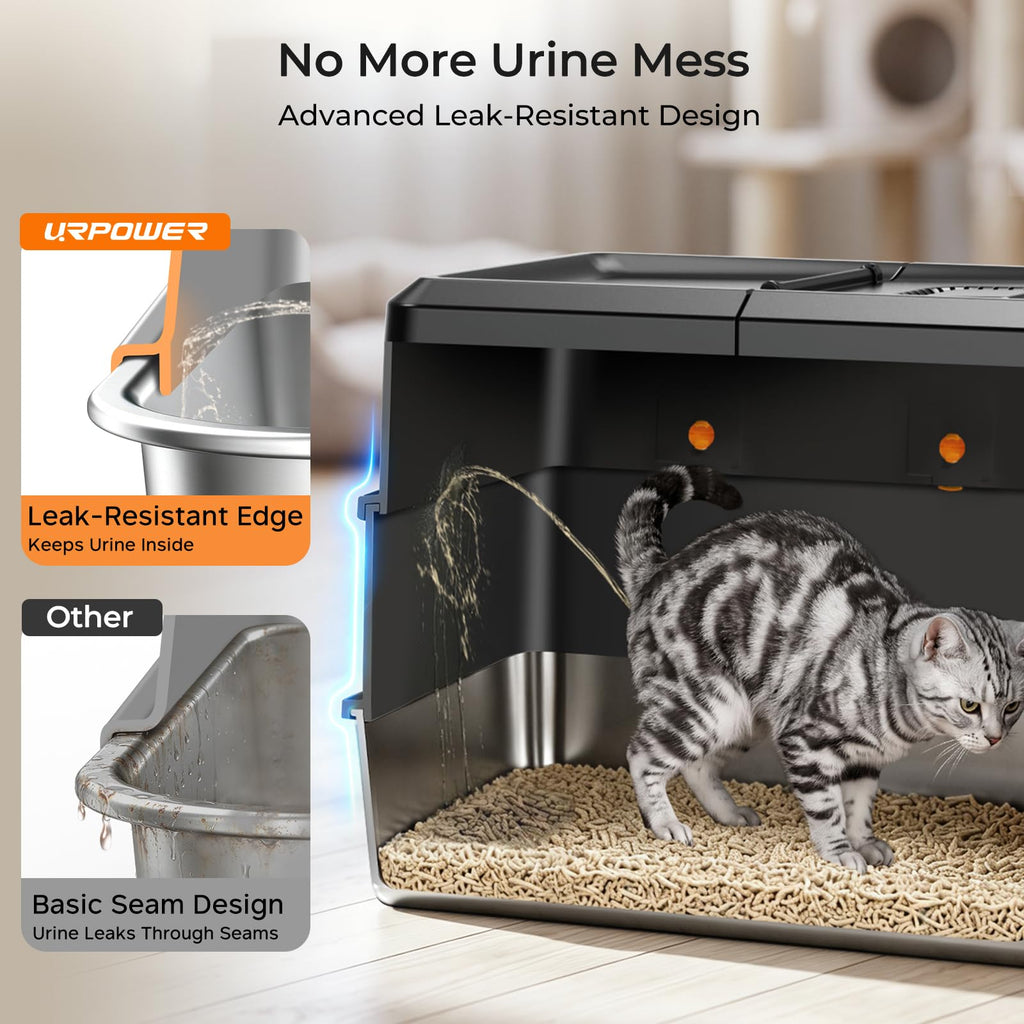 XL Stainless Steel Cat Litter Box A19335