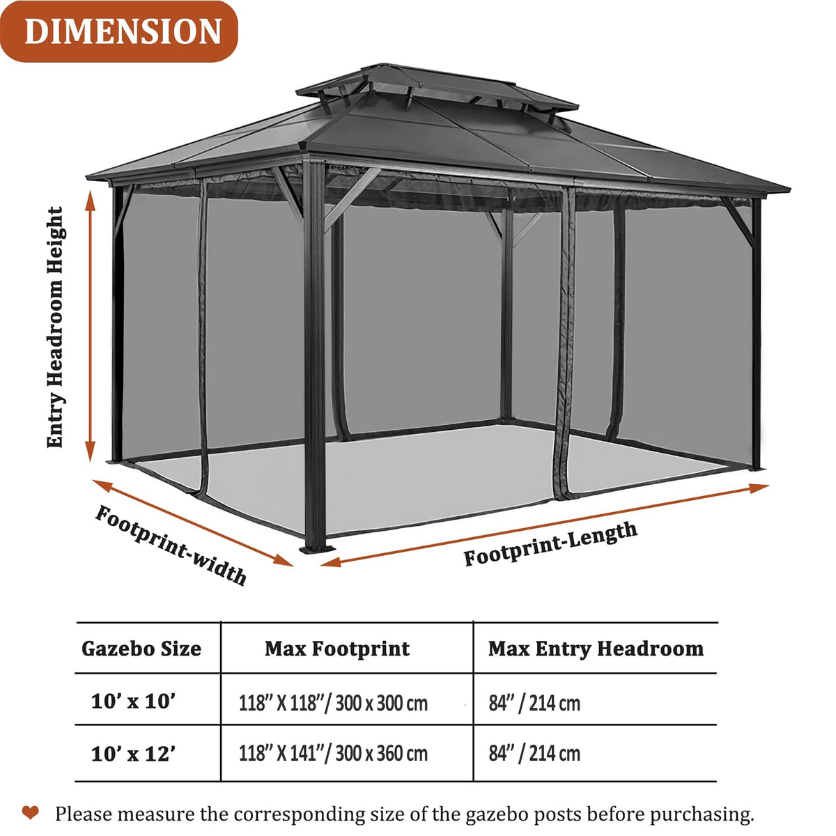 10x12 FT Black Mosquito Netting Z90853