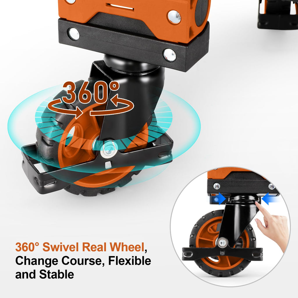 Folding Hand Truck Dolly, 330lb 4 to 2 Wheel Moving Cart, Orange N6910