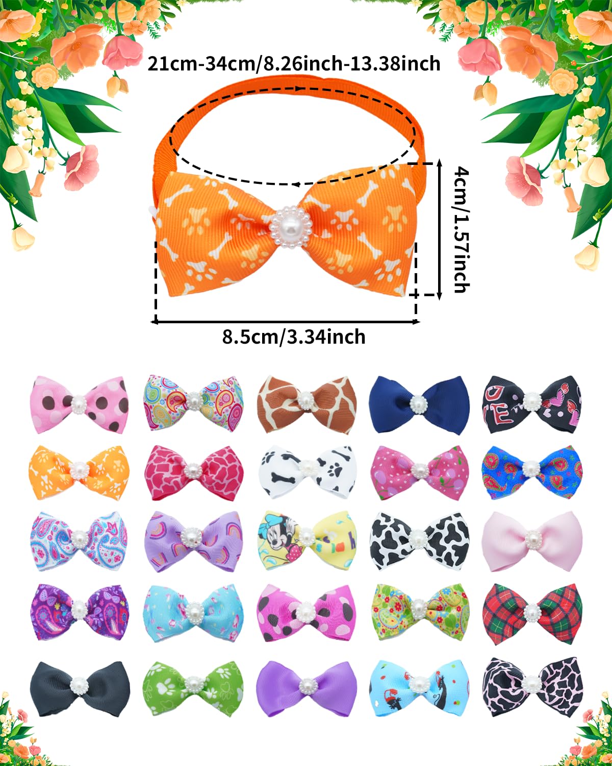 100 Pack Small Dog Bows and Ties X396