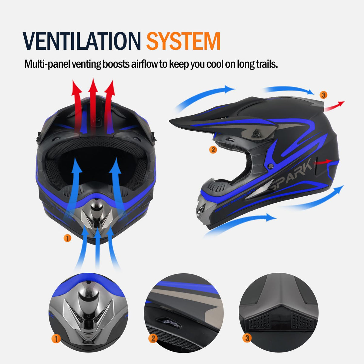 Kids Motocross Full Face Helmet T3187