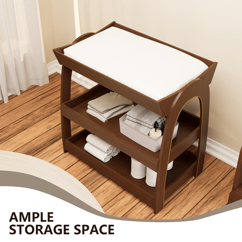 Wood 2-Tier Baby Changing Table N758