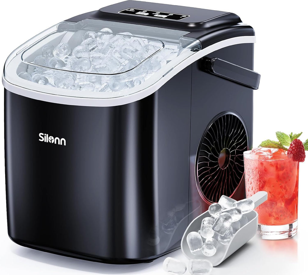 Countertop Ice Maker with Ice Scoop and Basket, Black S722807